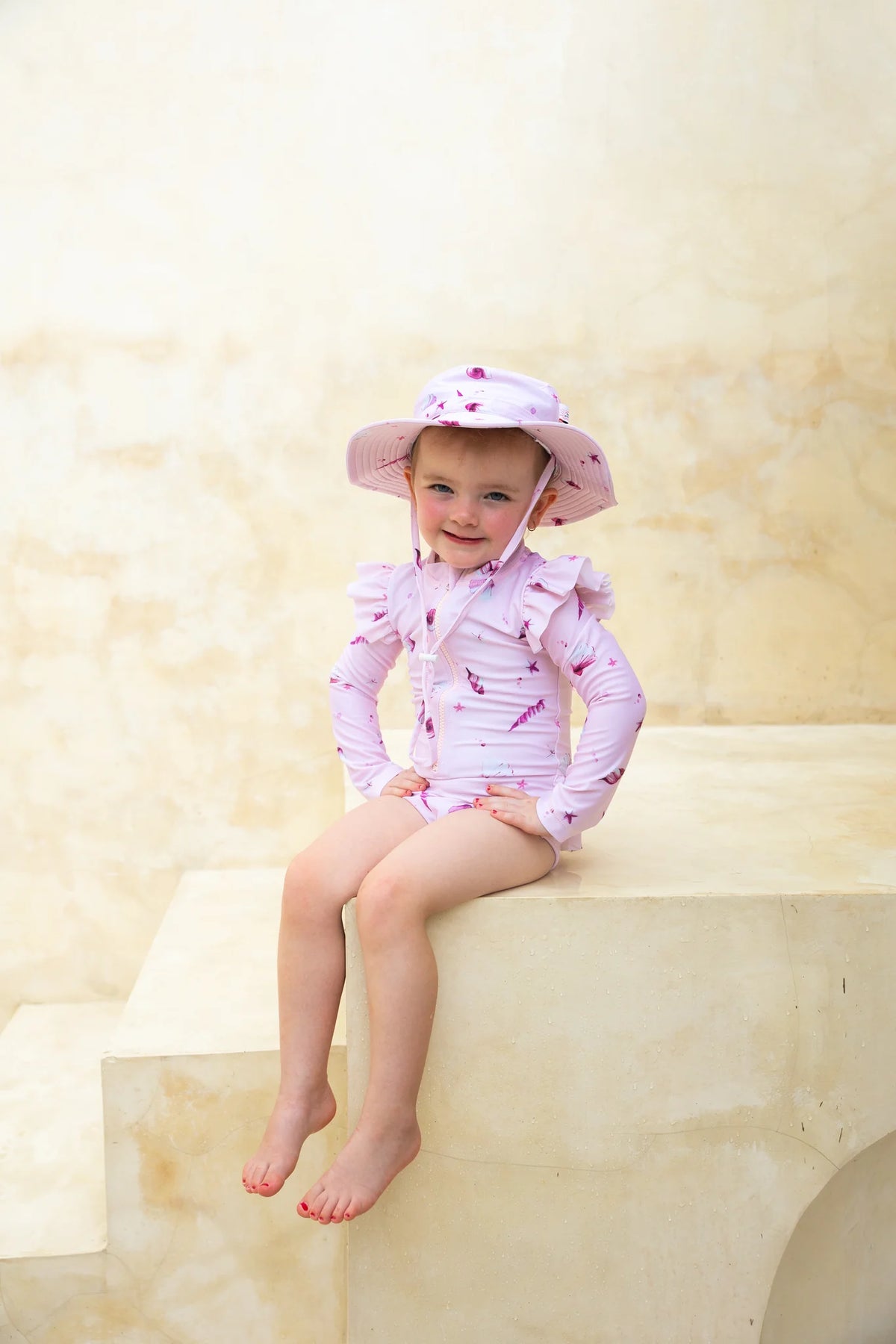 Tales Of The Sun - Long Sleeve Girls Swimsuit | Seashells