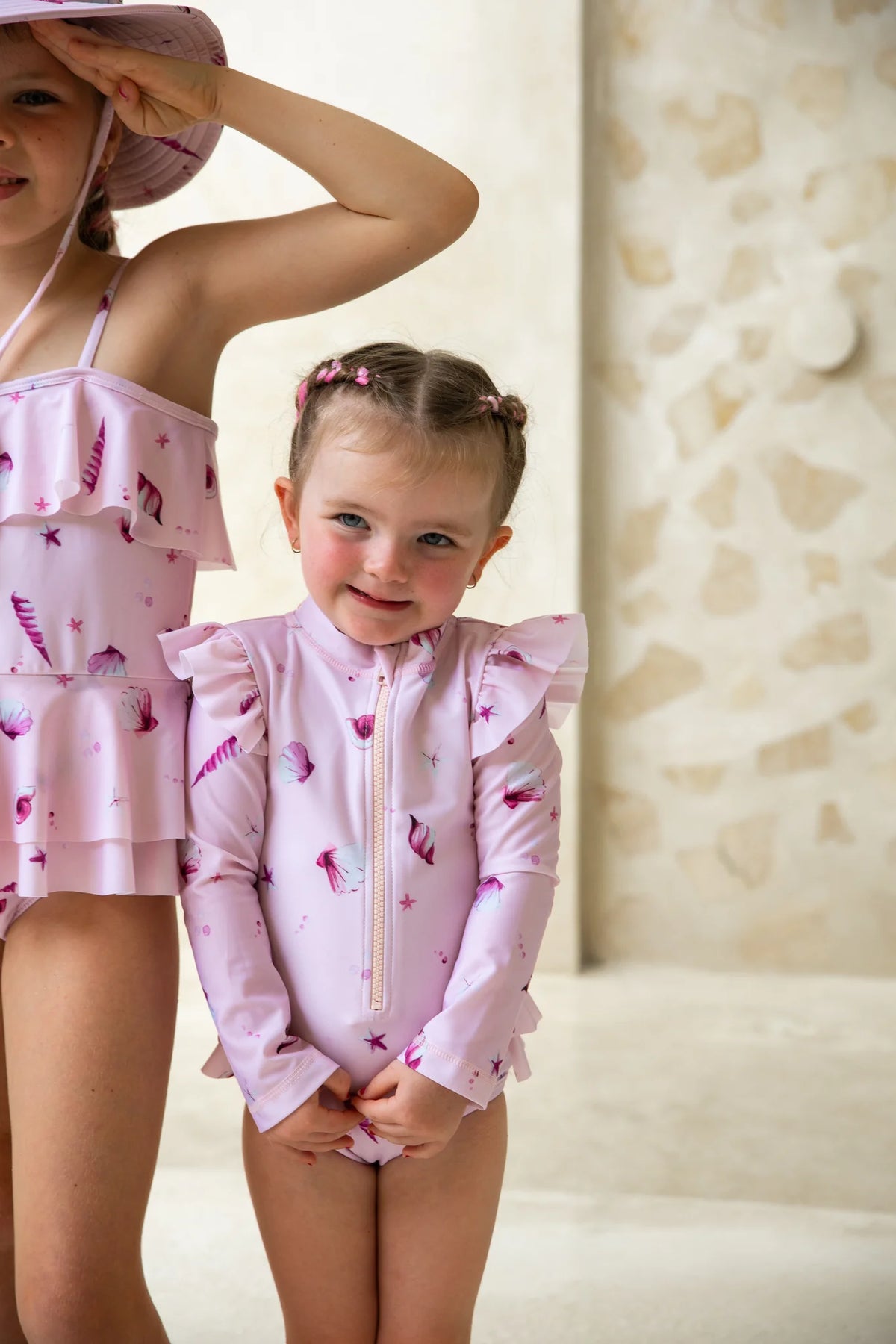 Tales Of The Sun - Long Sleeve Girls Swimsuit | Seashells