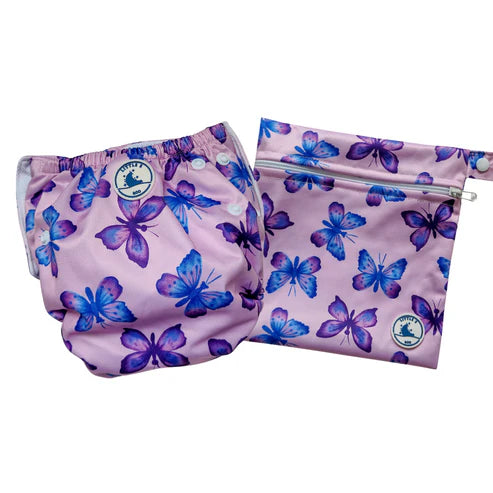 Little E & Co - Reusable Swim Nappy & Mini Wet Bag | Butterflies