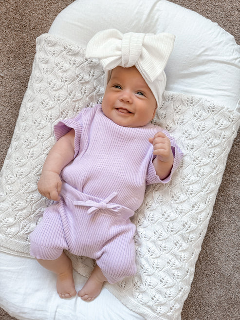 Little B's Nursery - Ribbed Shirt & Shorts Set | Violet