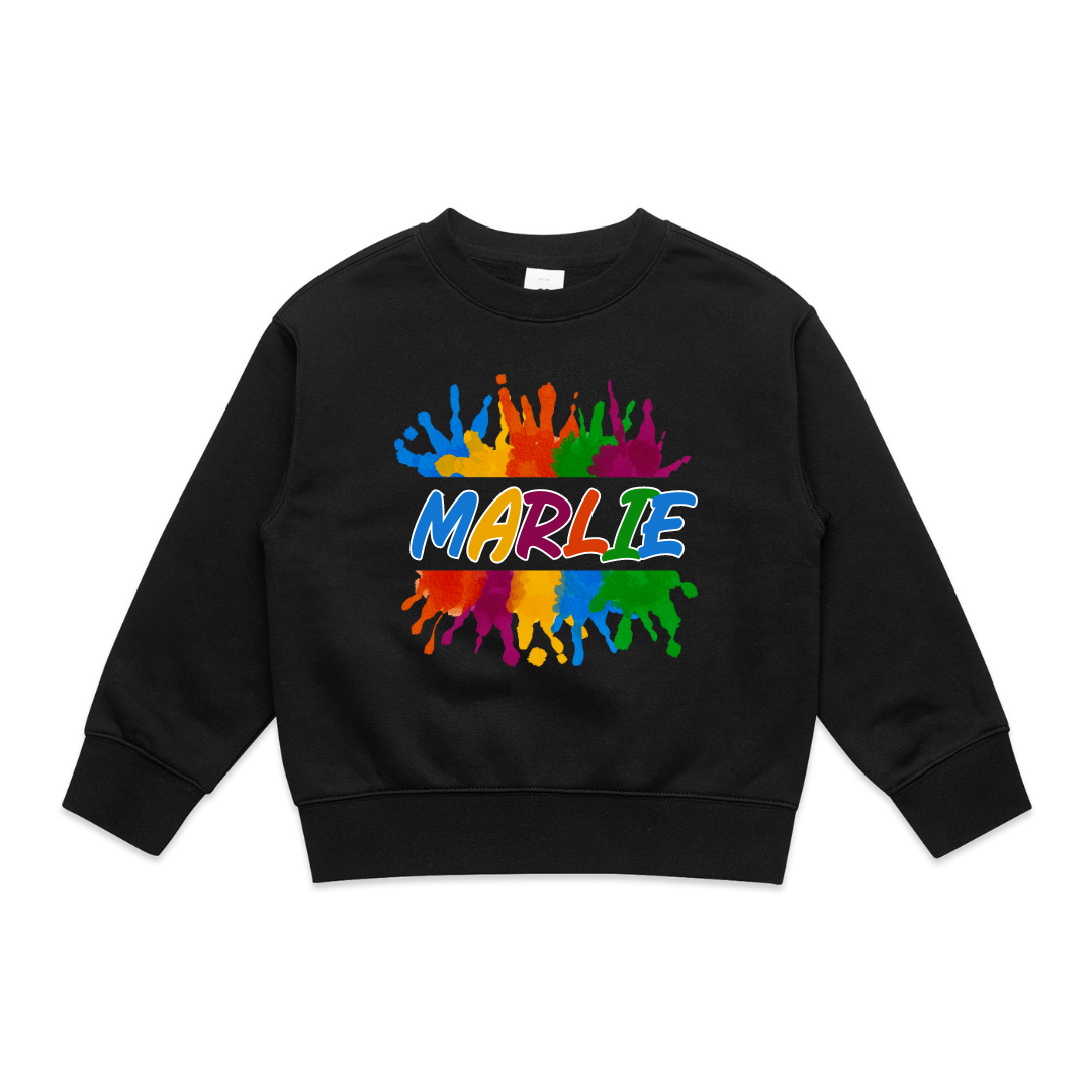 MLW By Design - Personalised Colour Splash Fleece Oversized Crew