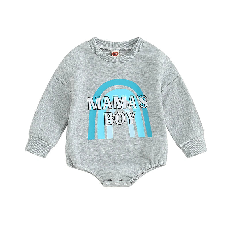 Mama's Boy Blue Rainbow Romper