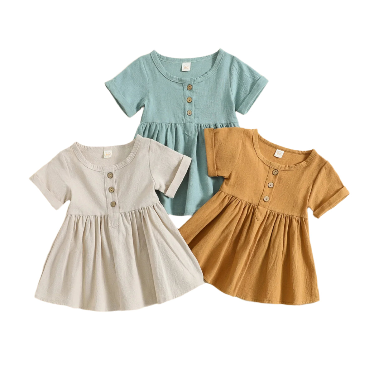 Baby Button Dress | 3 Colours