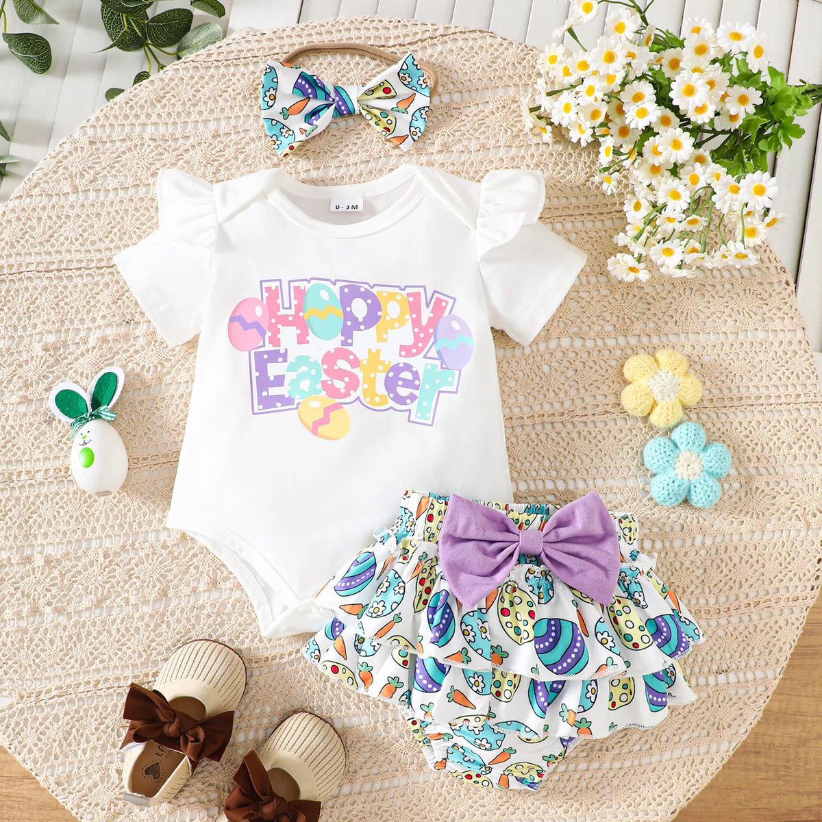 Hoppy Easter Bloomers Set | White