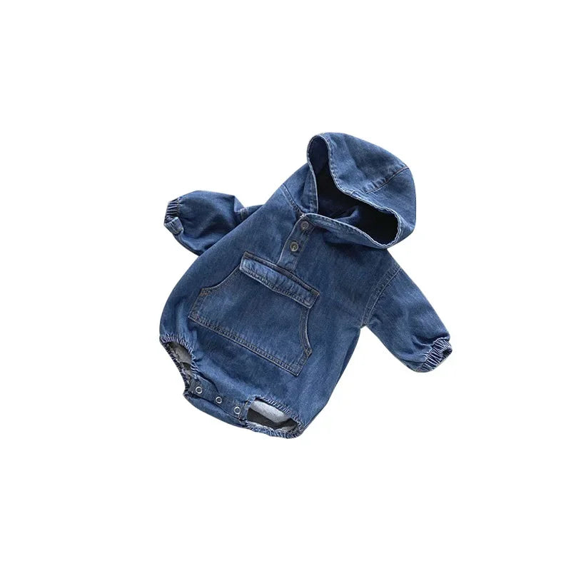 Denim Hoodie Romper