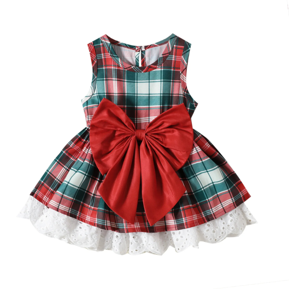 Plaid Christmas Bow Dress (CLEARANCE)