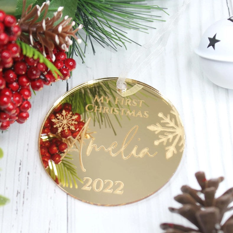 Meridian Etch - Personalised Acrylic My First Christmas Ornament