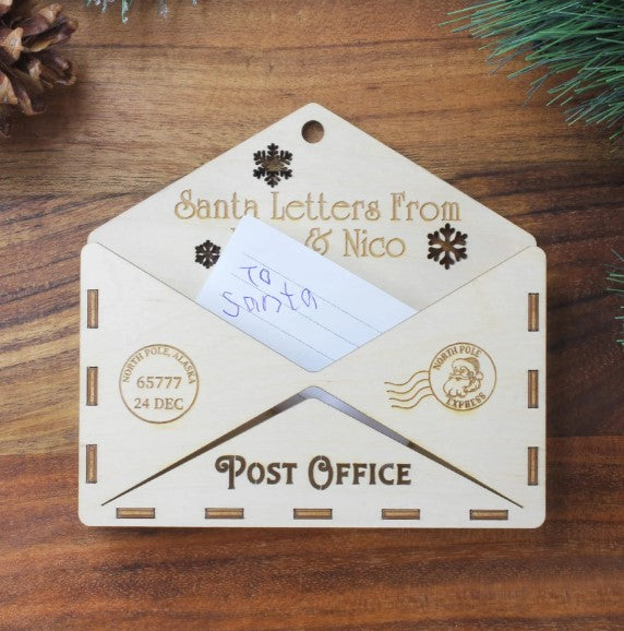 Meridian Etch - Personalised Wooden Santa Letter Envelope