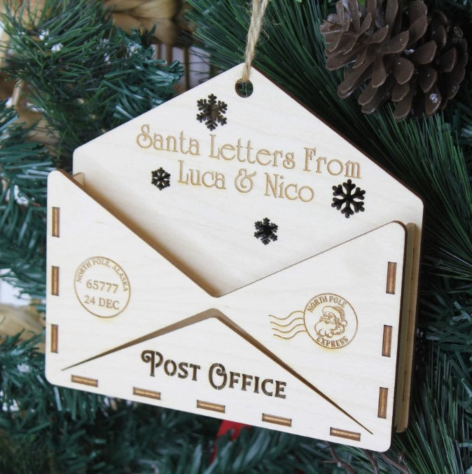 Meridian Etch - Personalised Wooden Santa Letter Envelope