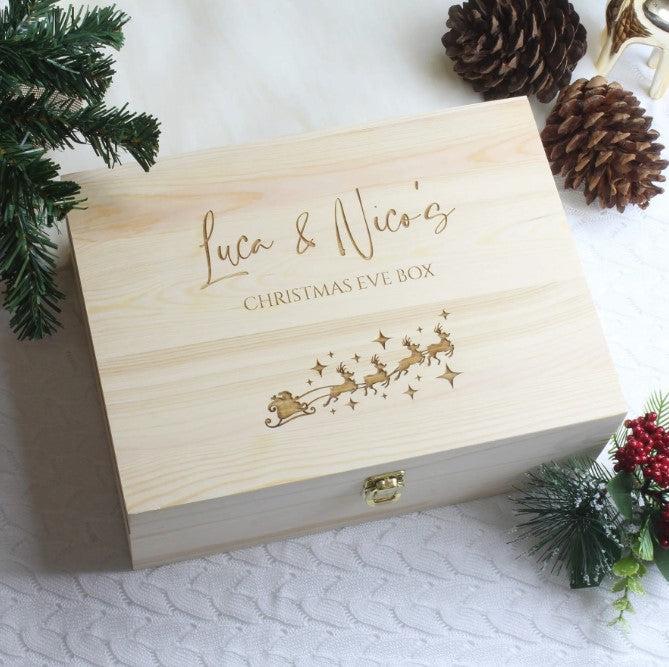 Meridian Etch - Personalised Wooden Christmas Eve Box