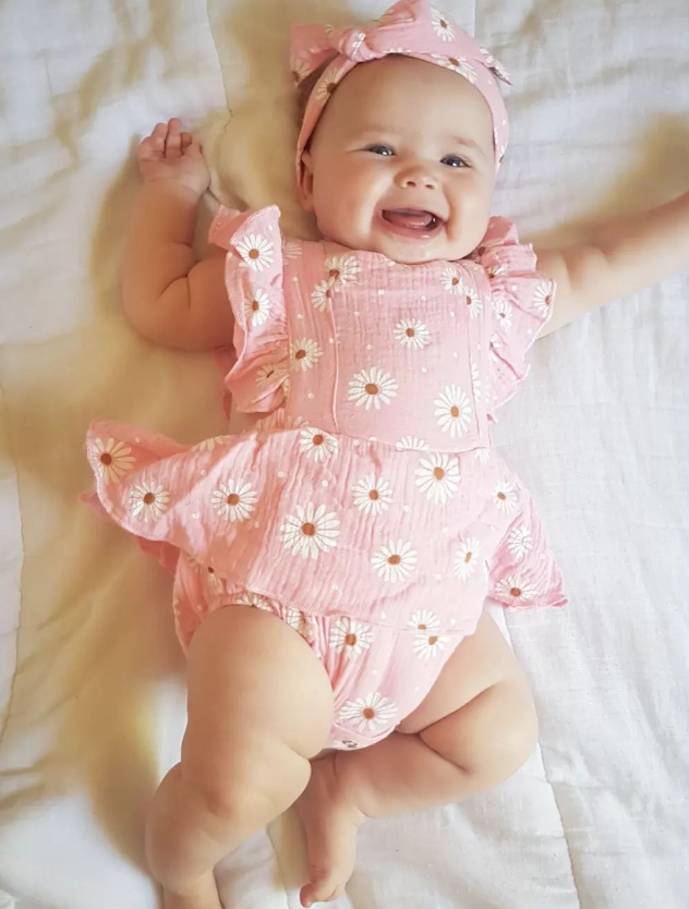 Daisy Backcross Romper | Pink