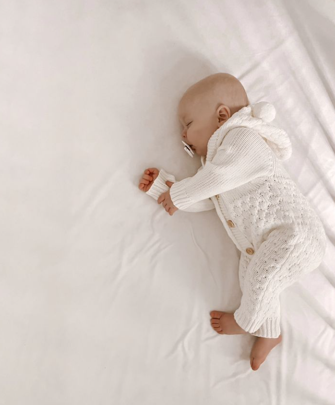 Bear Knit Onesie | Ivory