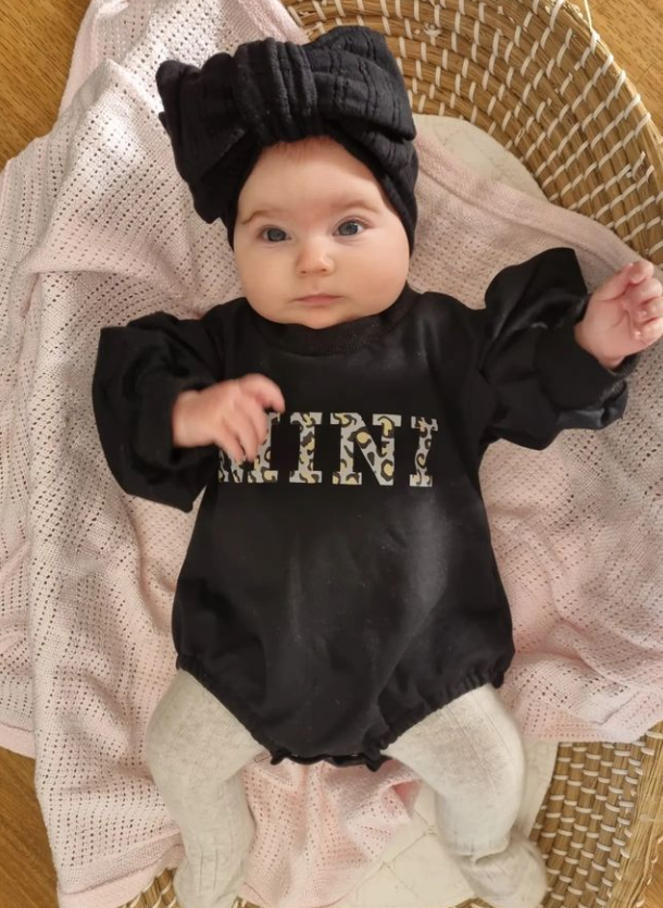 Mini Long Sleeve Romper | Black