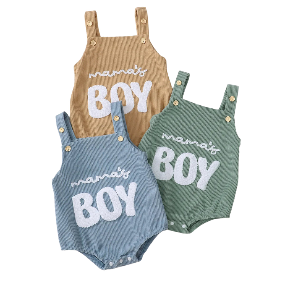 Mama's Boy Corduroy Romper | 3 Colours