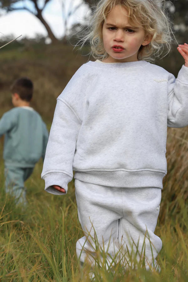 All Fenix - Mini Waves Crew Jumper | White Marle