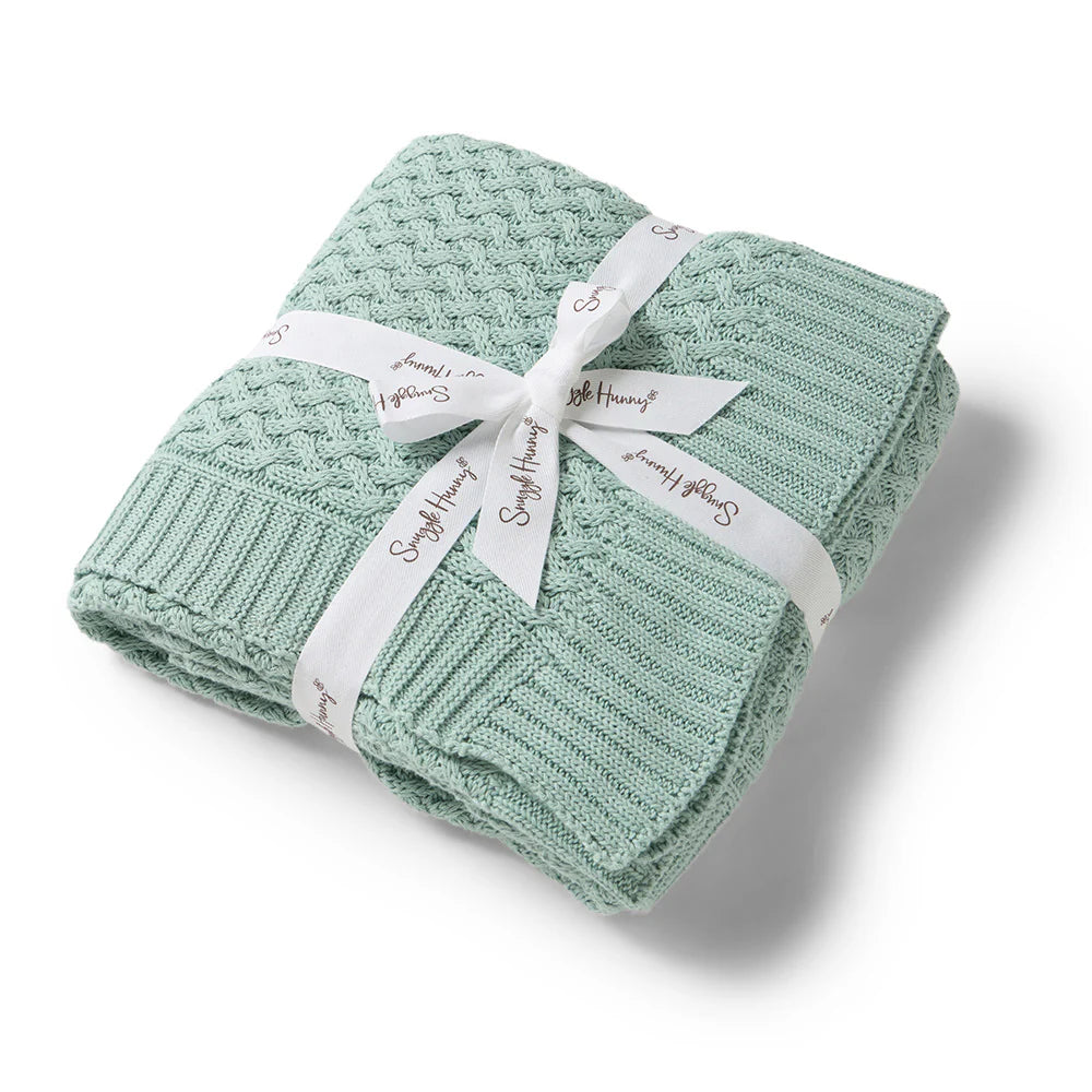 Snuggle Hunny Kids - Diamond Knit Baby Blanket | Sage