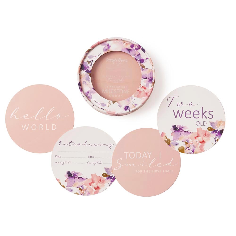 Snuggle Hunny Kids - Reversible Milestone Cards | Blushing Beauty & Musk Pink