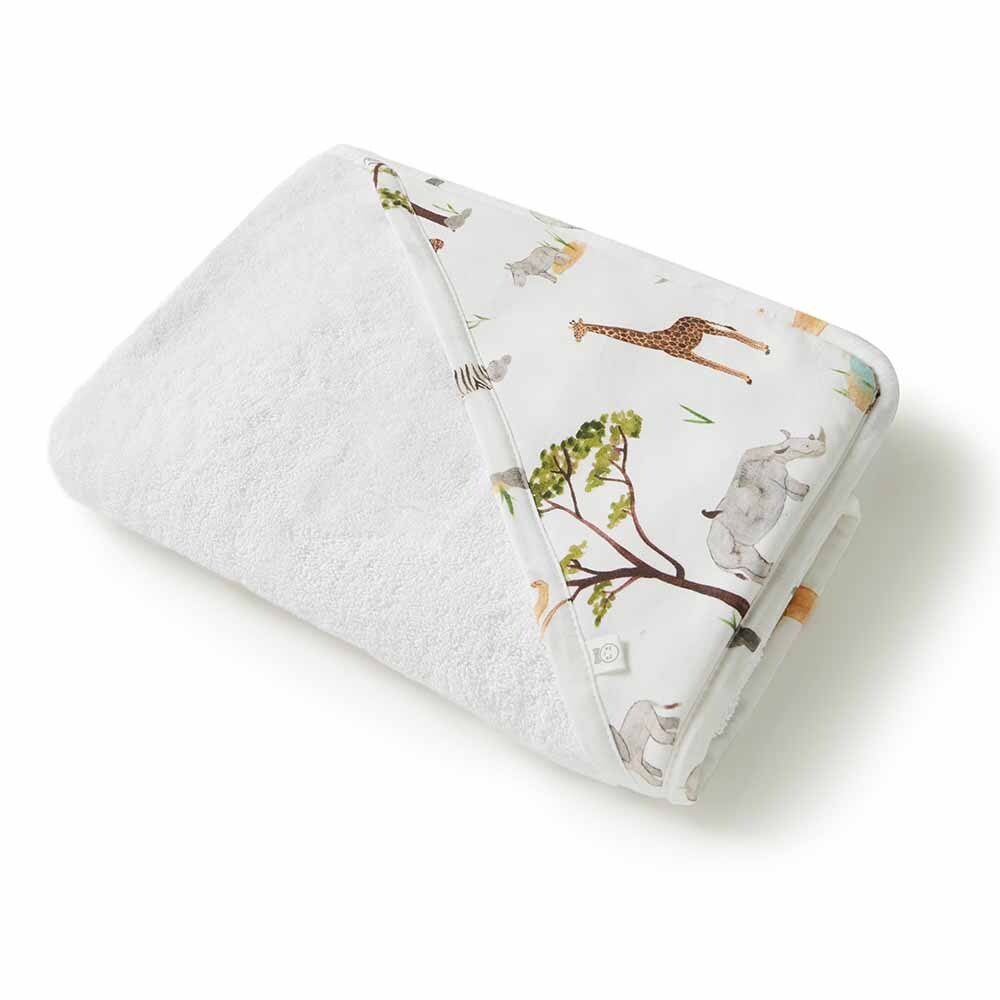 Snuggle Hunny Kids - Organic Hooded Baby Towel | Safari