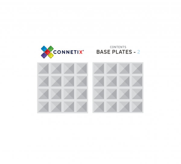 Connetix Tiles - 2 Piece Clear Base Plate Pack
