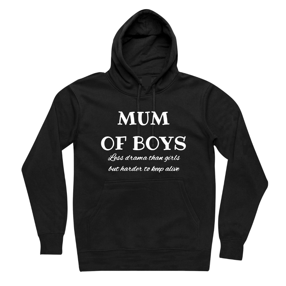 MLW By Design - Mum Of Boys Adult Fleece Hoodie | Various Colours