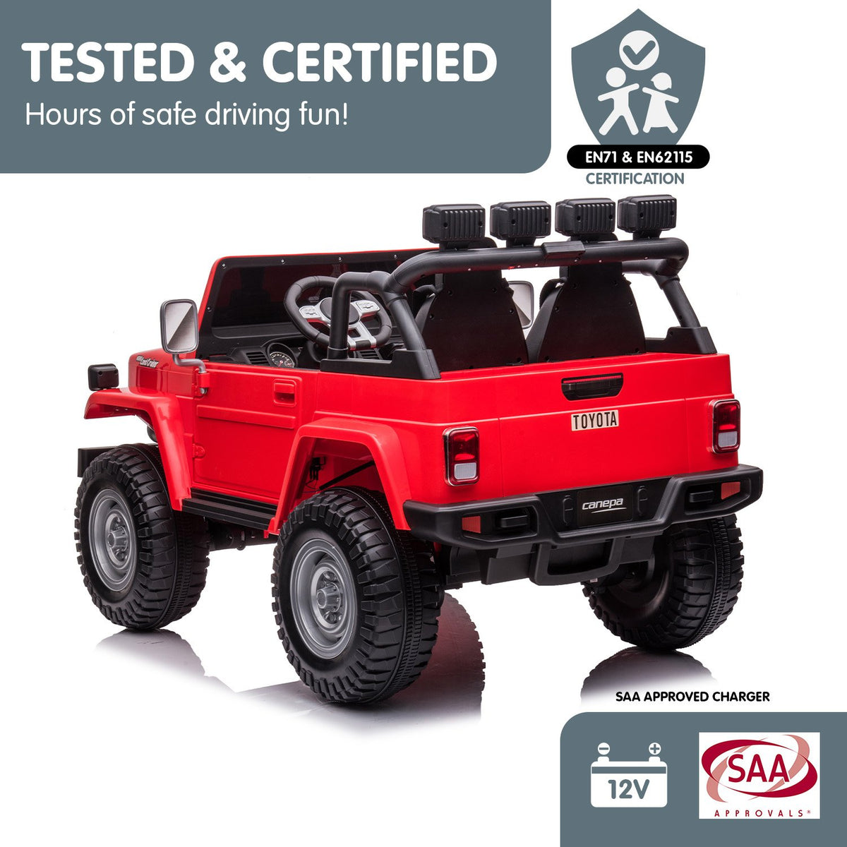 Licensed Toyota FJ-40 Electric Kids Ride On Car- Red